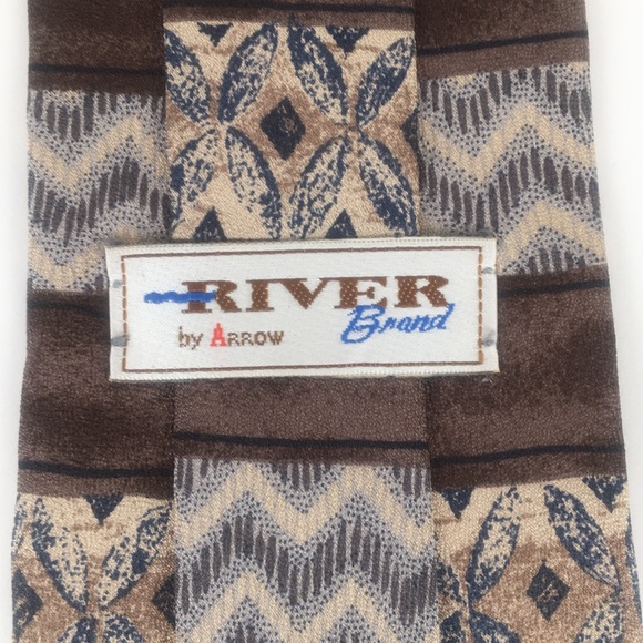 River brand by arrow brown striped patterned tie - Picture 3 of 3
